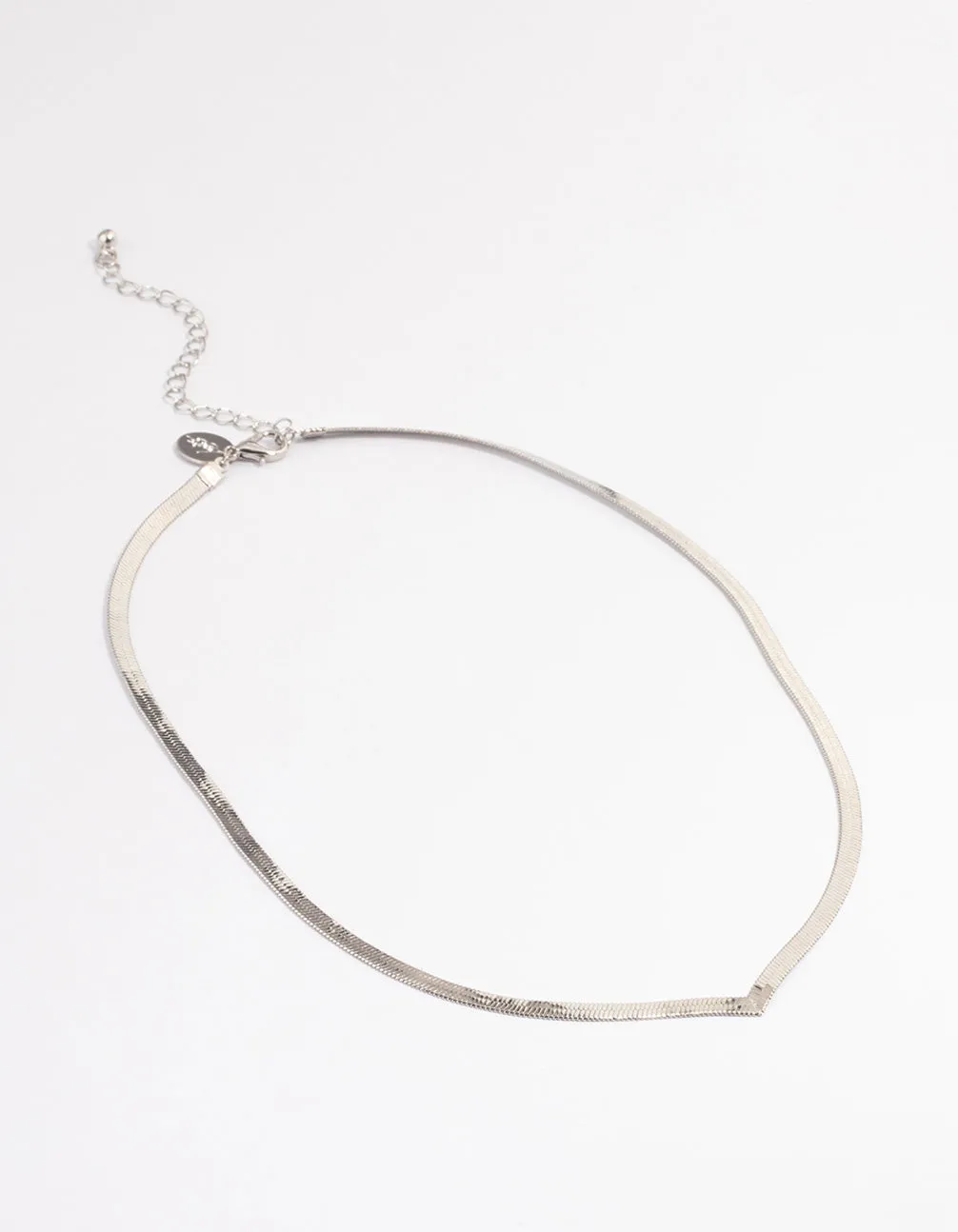 Silver V Shape Snake Chain Necklace