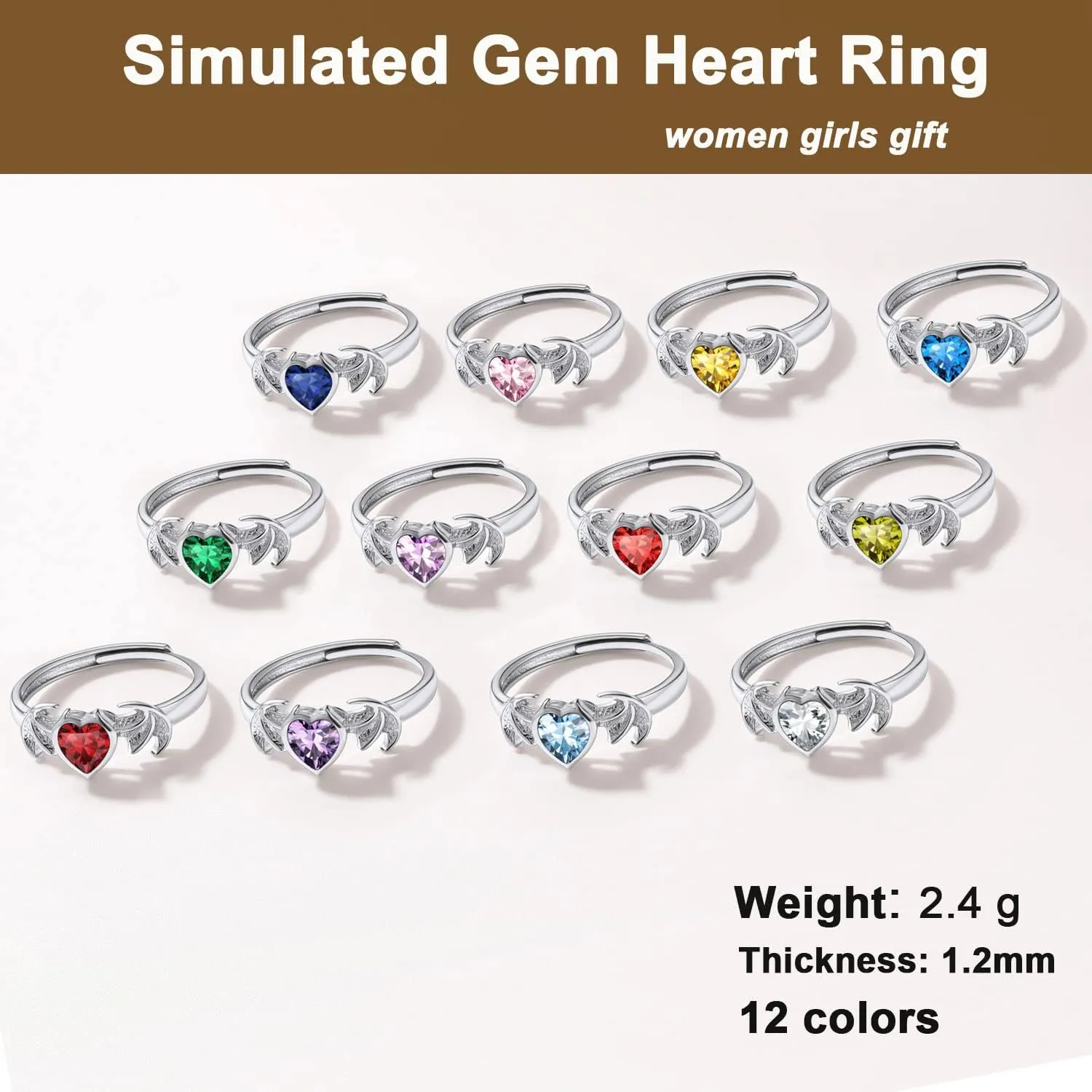 SILVERCUTE Wedding Band Rings S925 Sterling Silver Platinum Plated/18K Gold Plated Tarnish Resistant Open Ring,Birthstone Cubic Zirconia Fine Rings