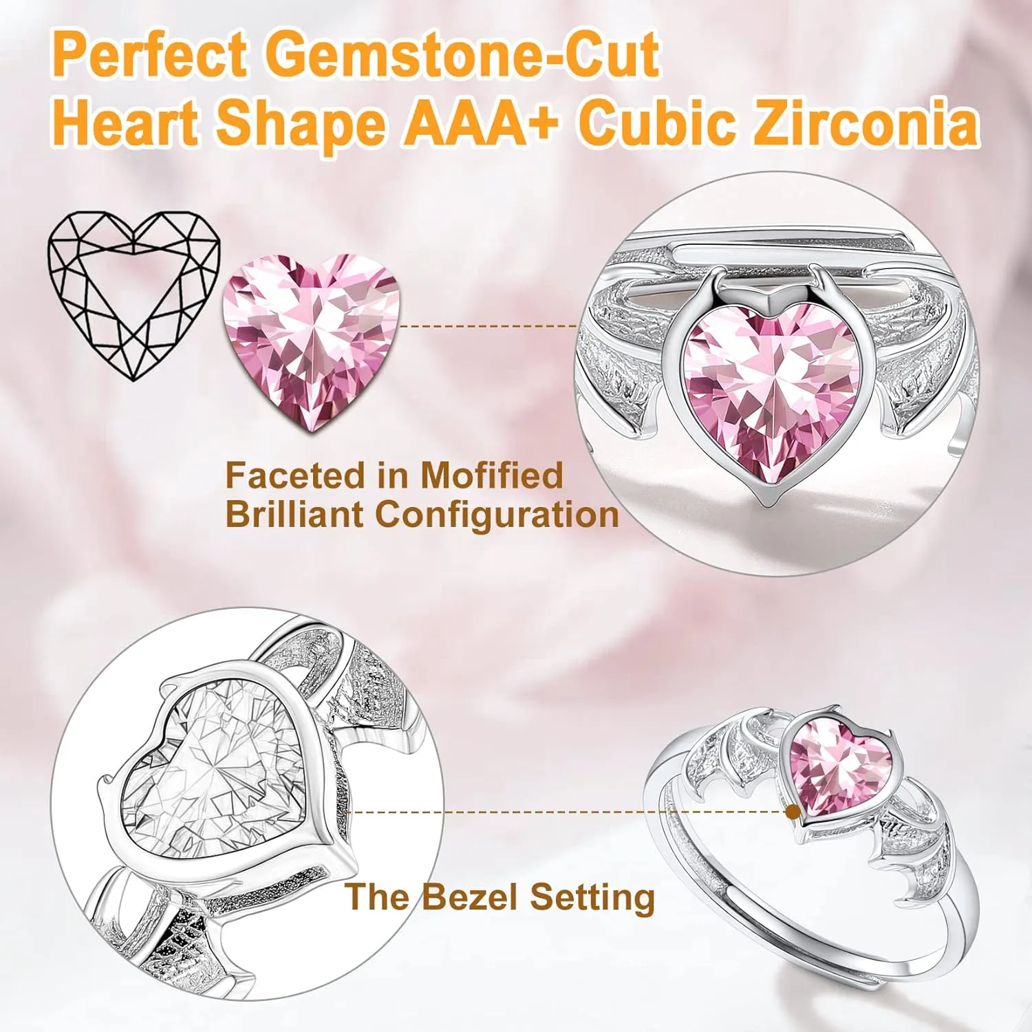 SILVERCUTE Wedding Band Rings S925 Sterling Silver Platinum Plated/18K Gold Plated Tarnish Resistant Open Ring,Birthstone Cubic Zirconia Fine Rings