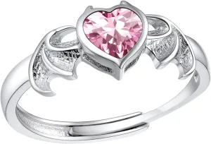 SILVERCUTE Wedding Band Rings S925 Sterling Silver Platinum Plated/18K Gold Plated Tarnish Resistant Open Ring,Birthstone Cubic Zirconia Fine Rings