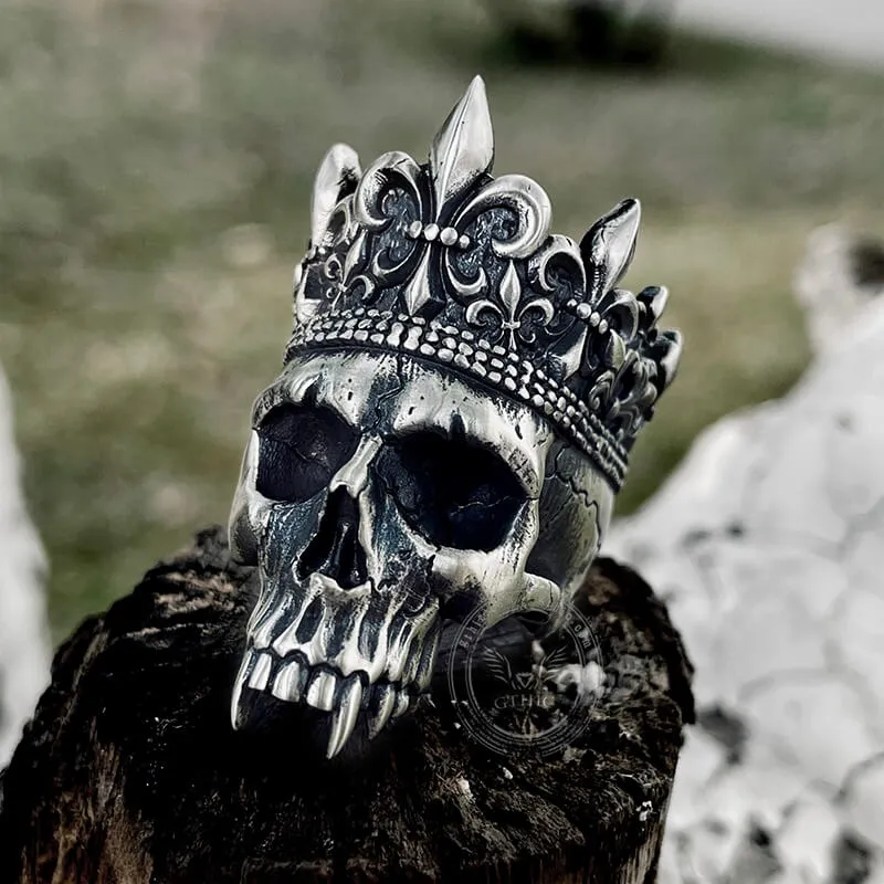 Skeleton King Crown Sterling Silver Skull Ring