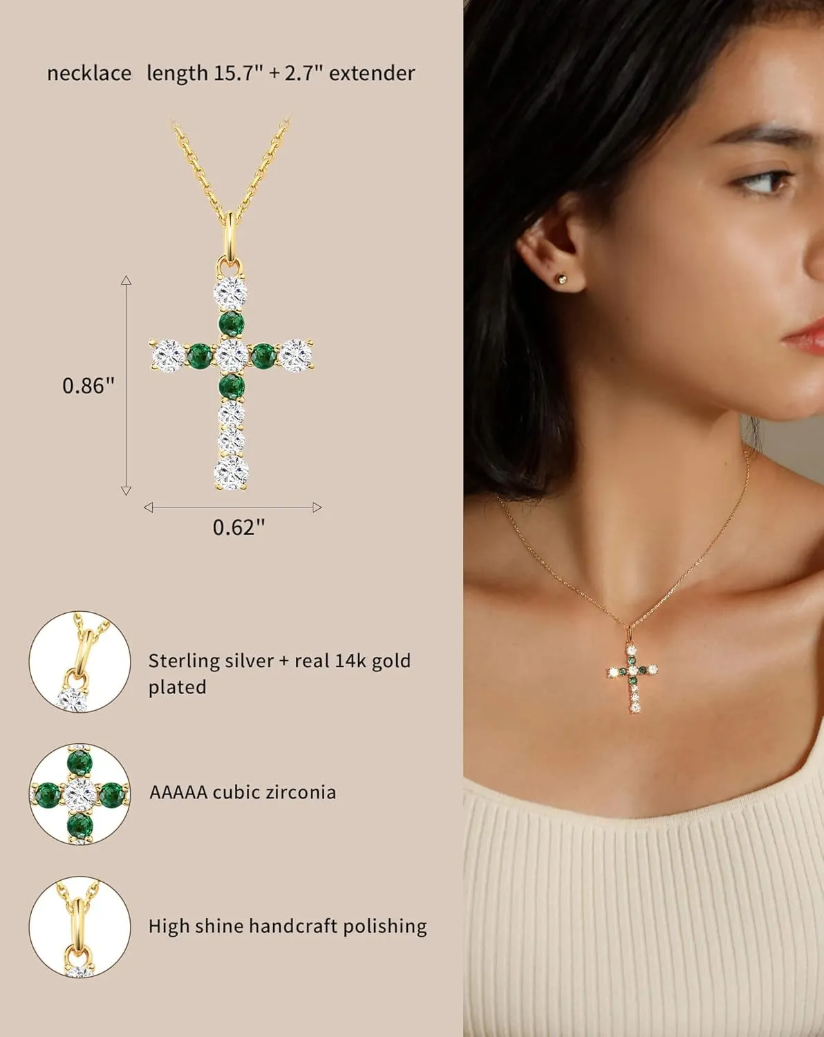 S.Leaf Cross Necklace for Women Gold Diamond Cross Necklaces for Women Sterling Silver Cross Pendant Necklaces for Women Birthday Anniversary