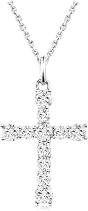 S.Leaf Cross Necklace for Women Gold Diamond Cross Necklaces for Women Sterling Silver Cross Pendant Necklaces for Women Birthday Anniversary