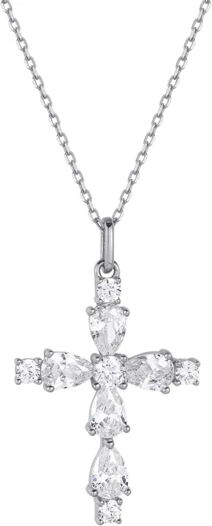 S.Leaf Cross Necklace for Women Gold Diamond Cross Necklaces for Women Sterling Silver Cross Pendant Necklaces for Women Birthday Anniversary