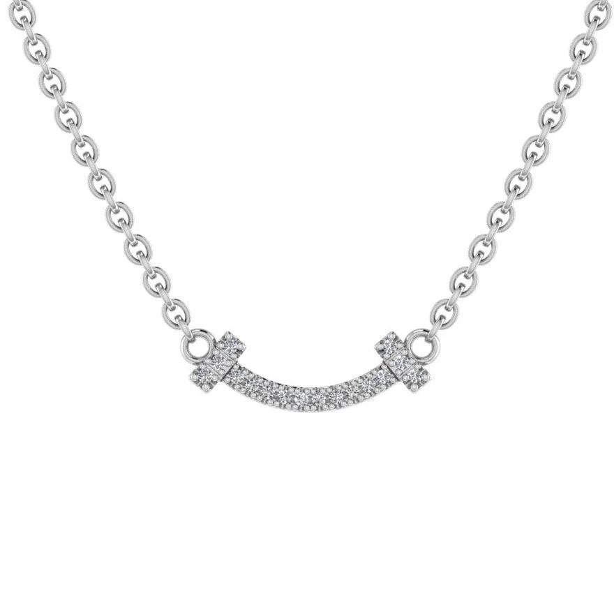 Smile Bar Diamond Necklace 14K Gold