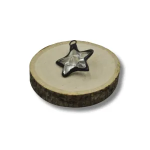 Soldered Glass Pendant | Faceted Star Pendant with Soldered Gunmetal Edging | Star Pendant