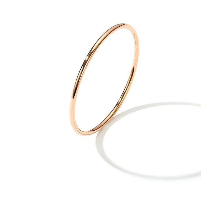 Solid 14K Gold Au585 Dainty Stacking Band Simple Plain Tiny Wedding Ring Matching Band for Women Width 1.2mm Thickness 1.0mm