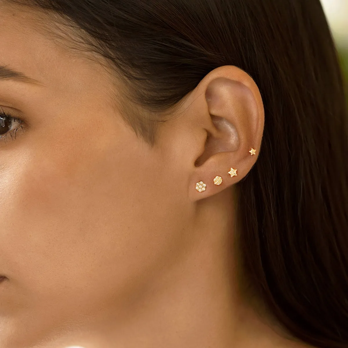 Solid Gold Tiny Star Studs