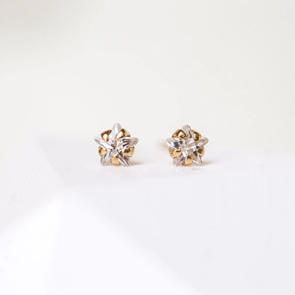 Solid Gold Tiny Star Studs