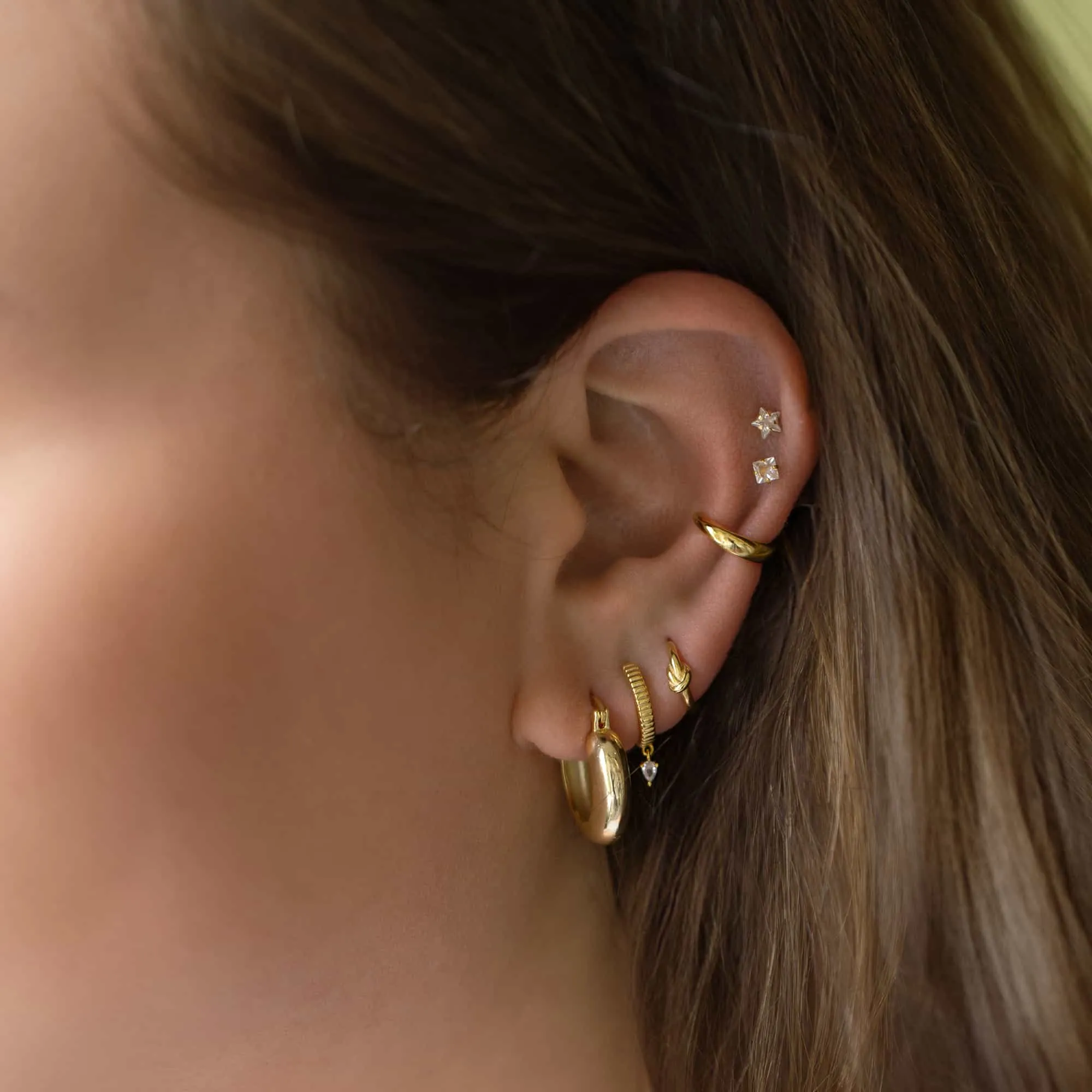 Solid Gold Tiny Star Studs