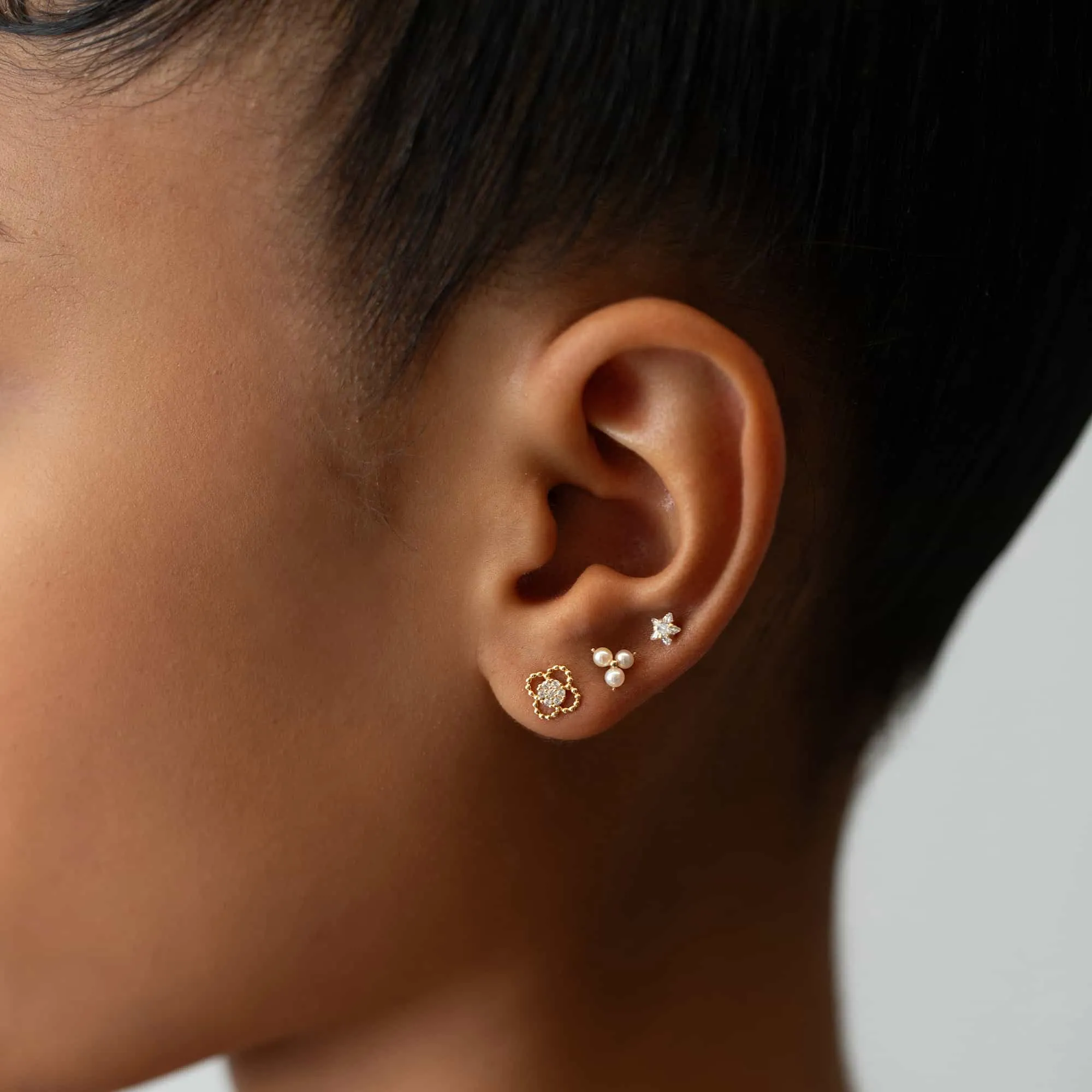 Solid Gold Tiny Star Studs