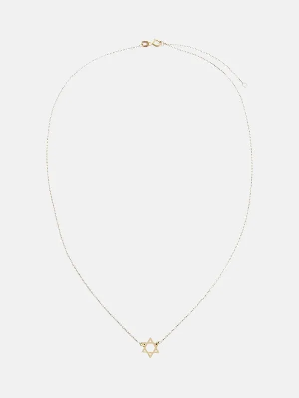Solid Star of David Necklace 14K