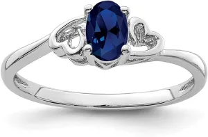 Sonia Jewels Real 925 Sterling Silver Created Sapphire Blue September Gemstone Engagement Ring