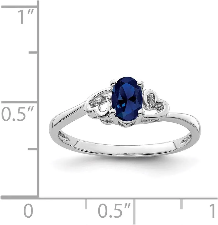 Sonia Jewels Real 925 Sterling Silver Created Sapphire Blue September Gemstone Engagement Ring