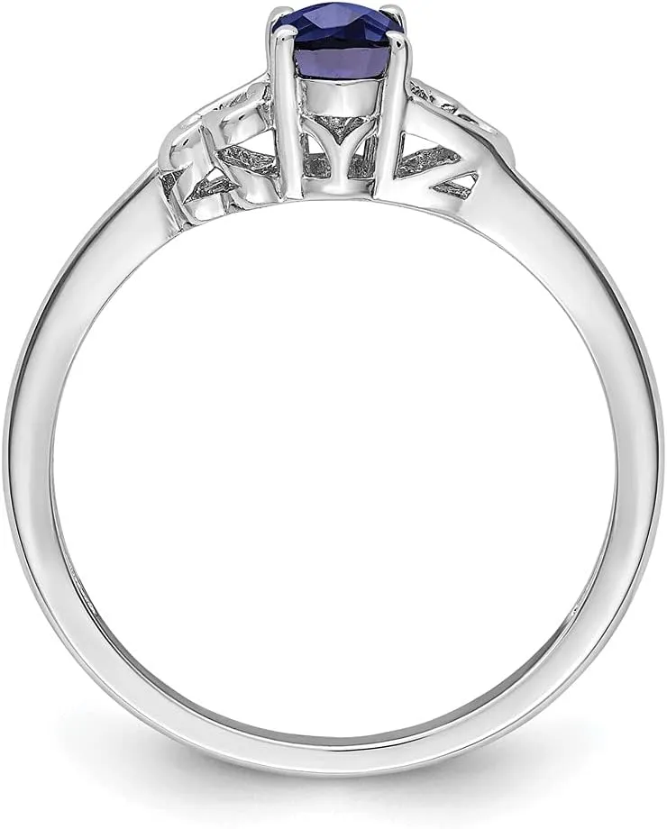 Sonia Jewels Real 925 Sterling Silver Created Sapphire Blue September Gemstone Engagement Ring