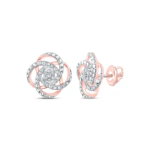 Sparkling Rose Gold Diamond Cluster Earrings - A Mesmerizing Statement Piece