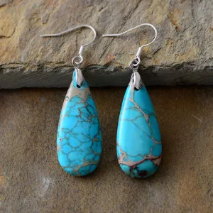 Spirit of Tibet: Jasper Stone Dangle Earrings