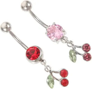 Stainless Steel Cherry Belly Button Rings Navel Jewelry Fashion Navel Rings for Women