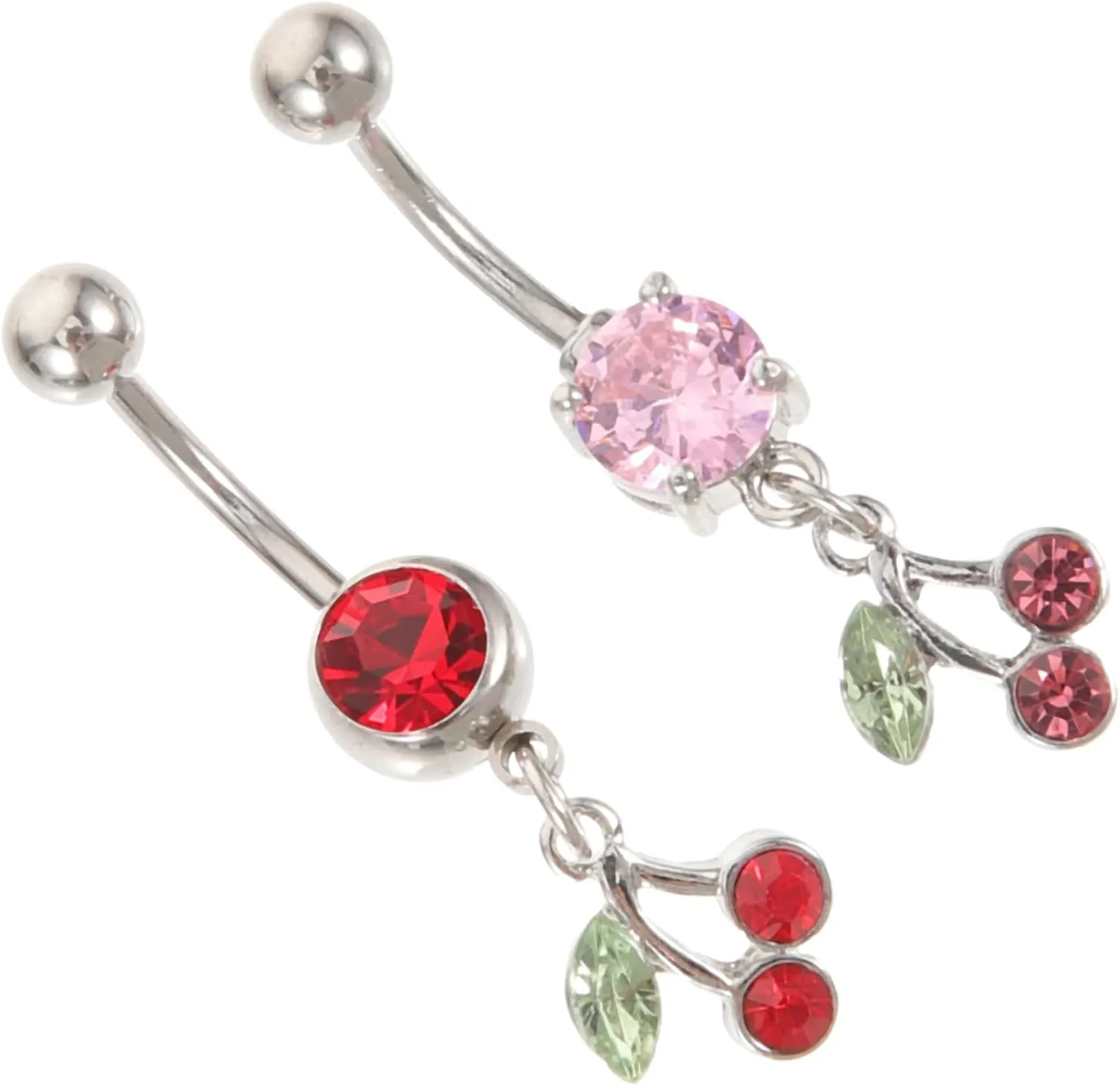 Stainless Steel Cherry Belly Button Rings Navel Jewelry Fashion Navel Rings for Women