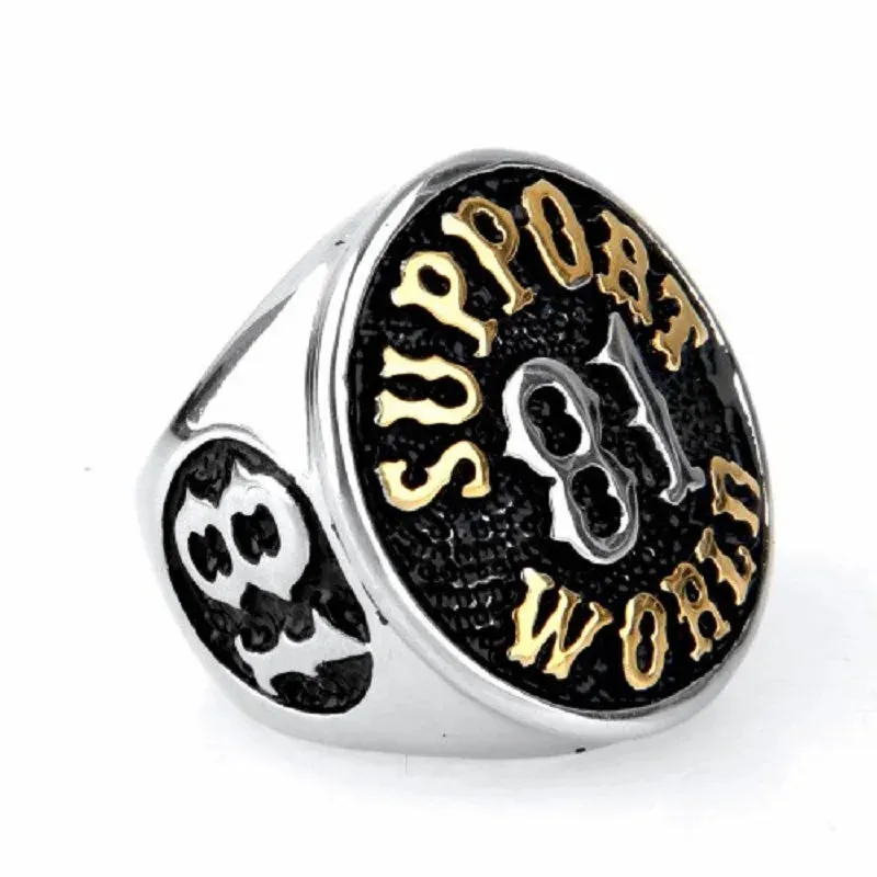 Stainless steel men's rings wholesale punk titanium steel ring Sport Numbers