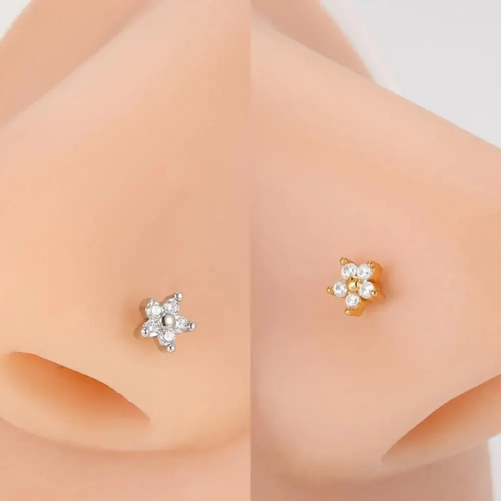 Stainless Steel Zircon Nose Rings