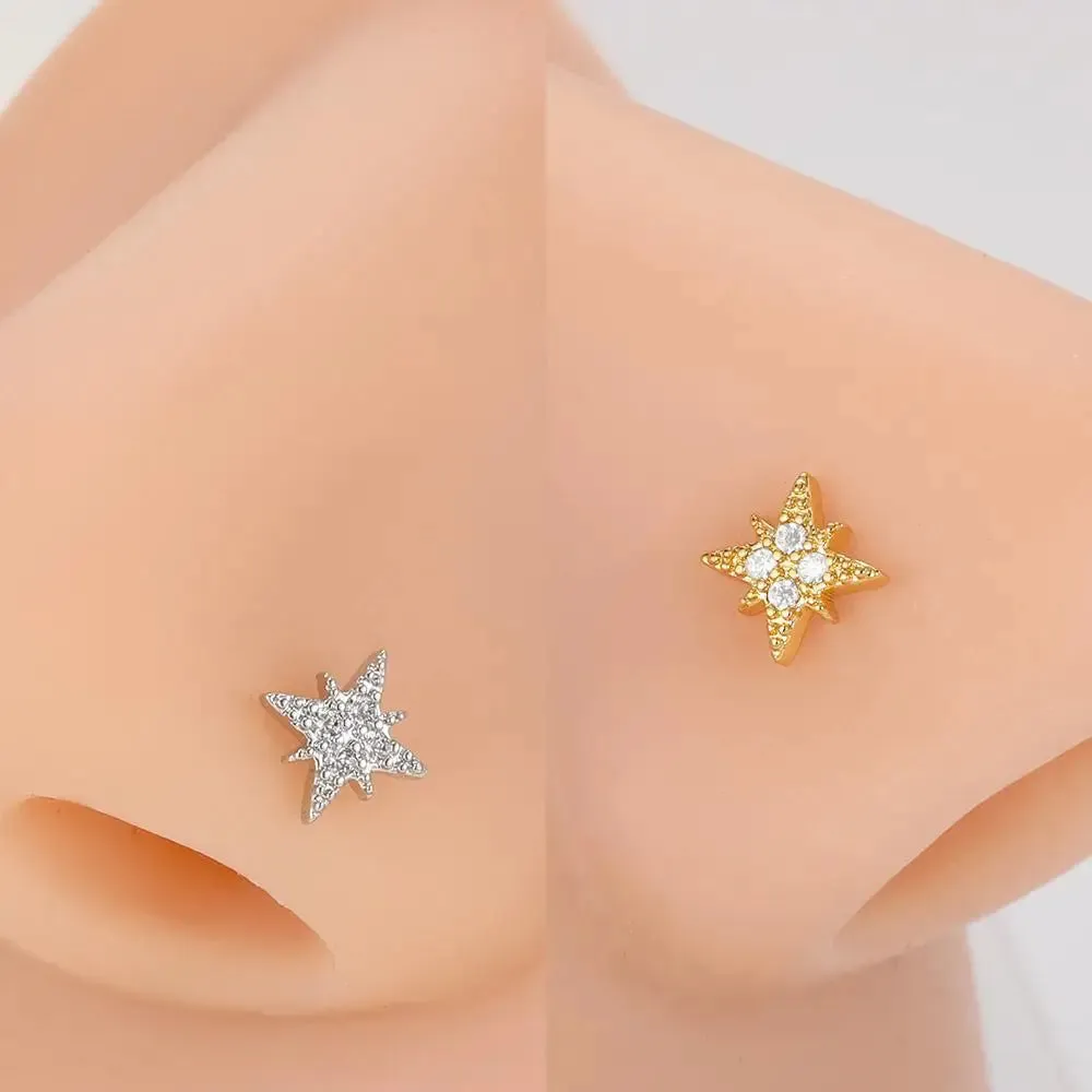 Stainless Steel Zircon Nose Rings