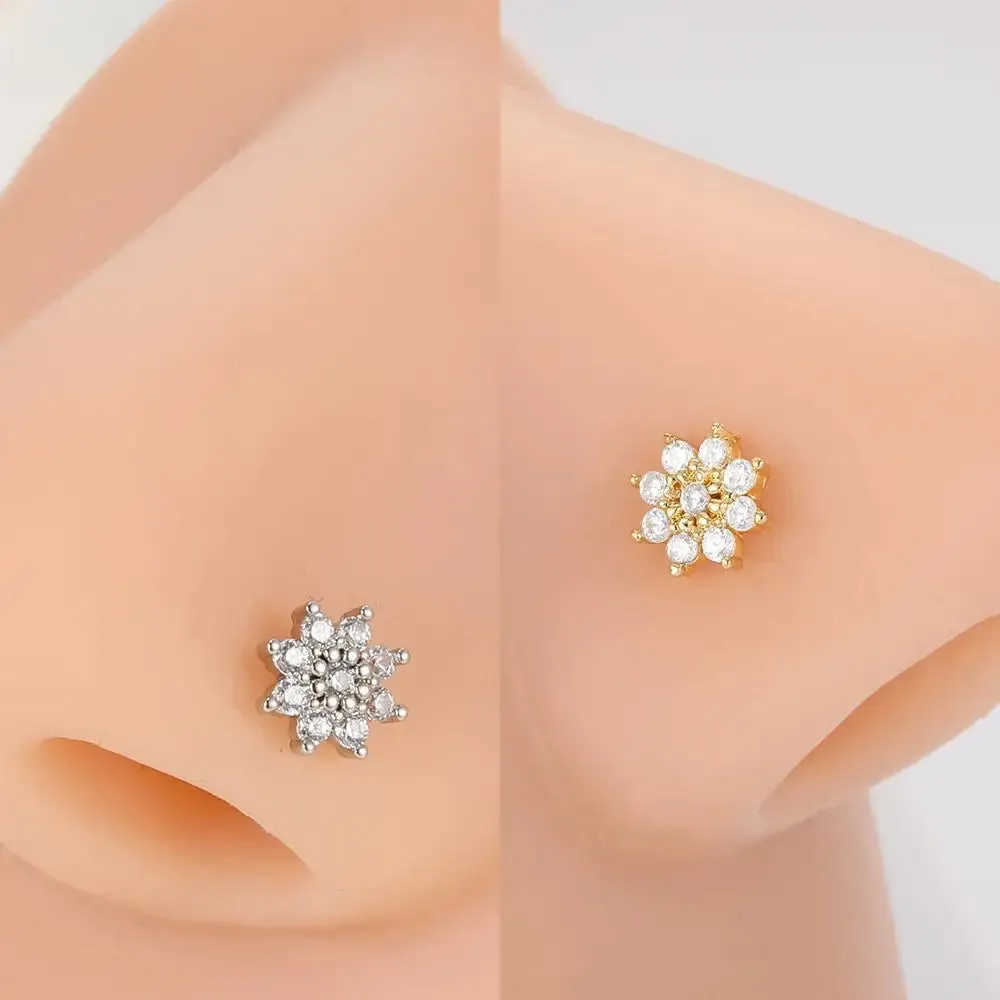 Stainless Steel Zircon Nose Rings
