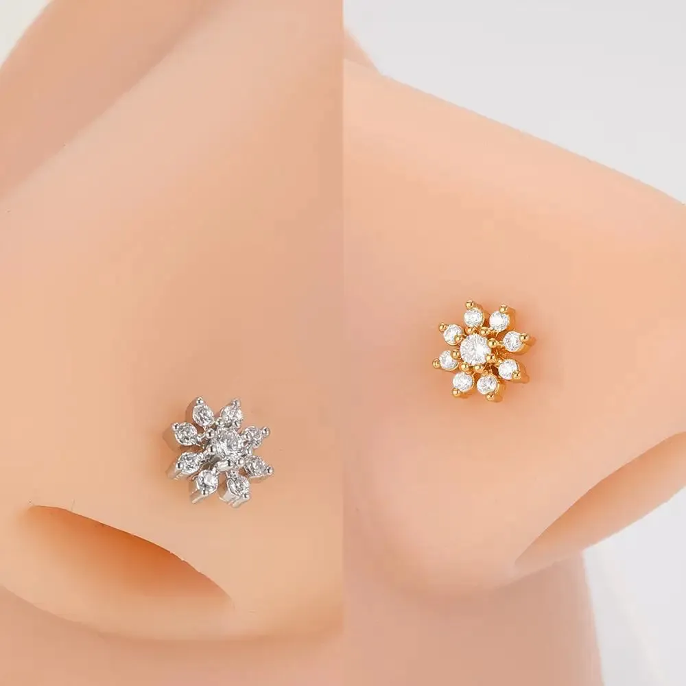 Stainless Steel Zircon Nose Rings