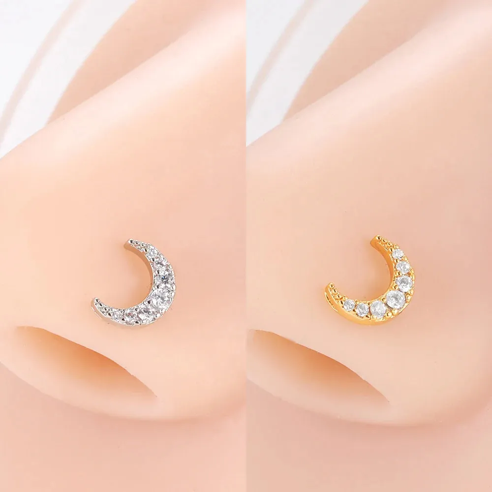 Stainless Steel Zircon Nose Rings