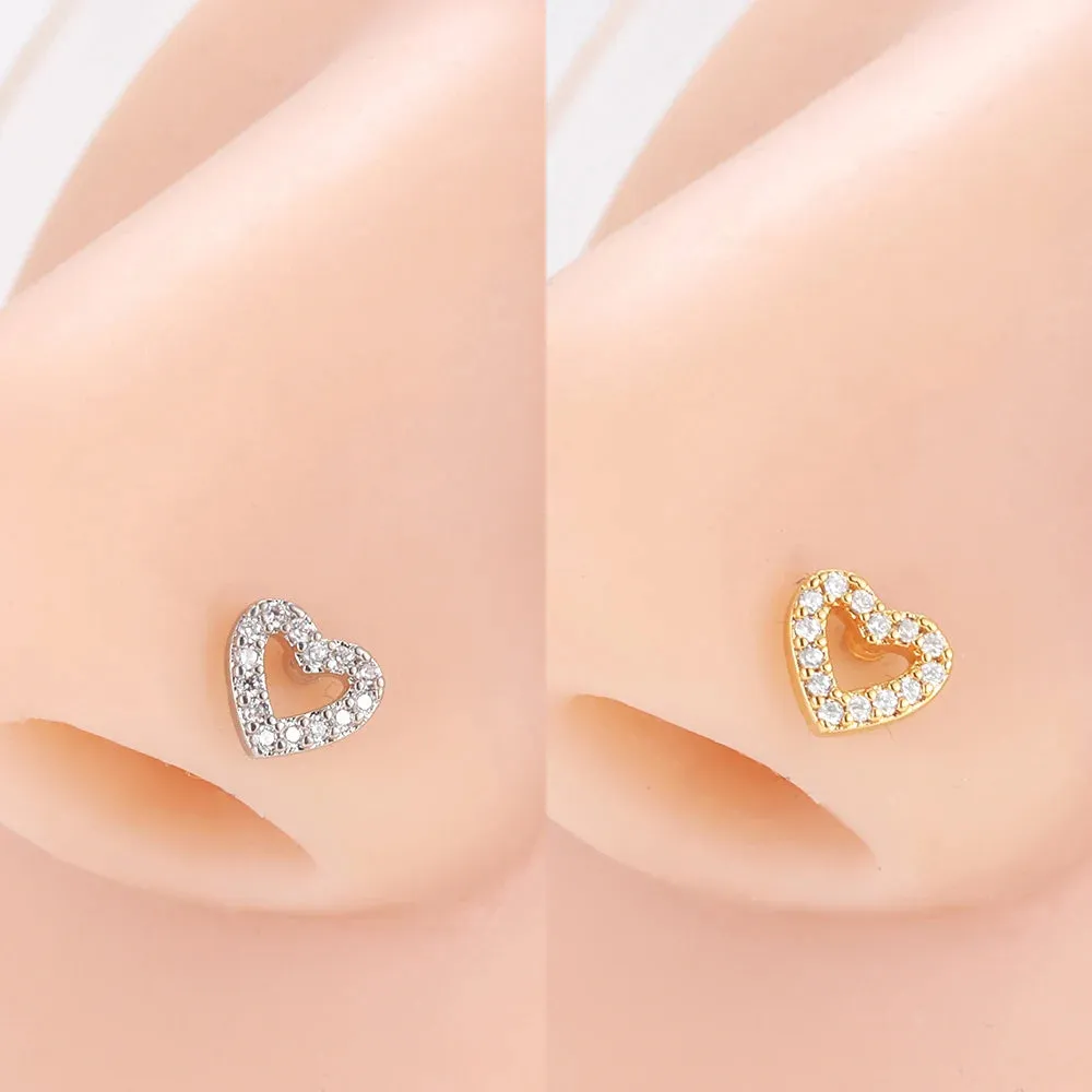 Stainless Steel Zircon Nose Rings