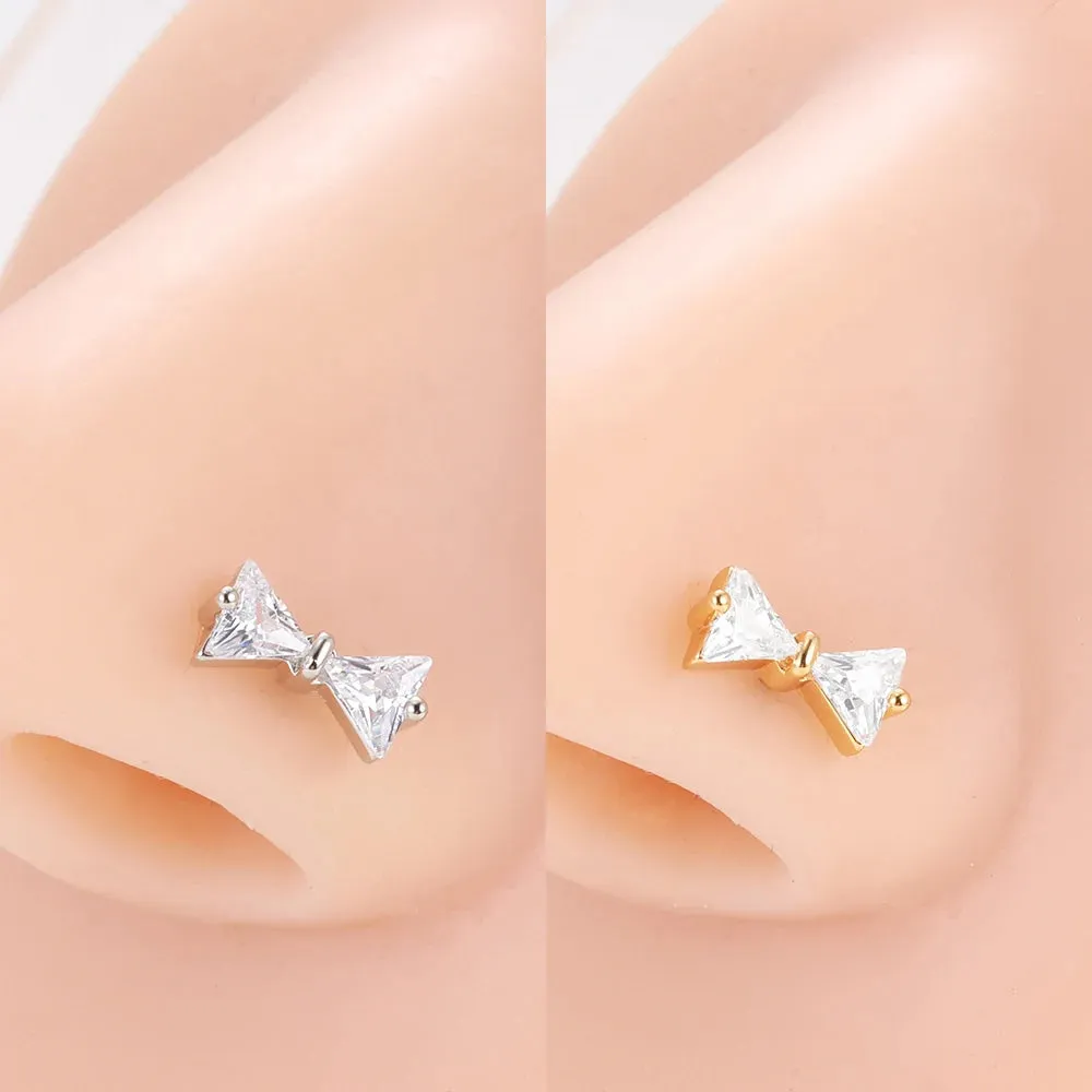 Stainless Steel Zircon Nose Rings