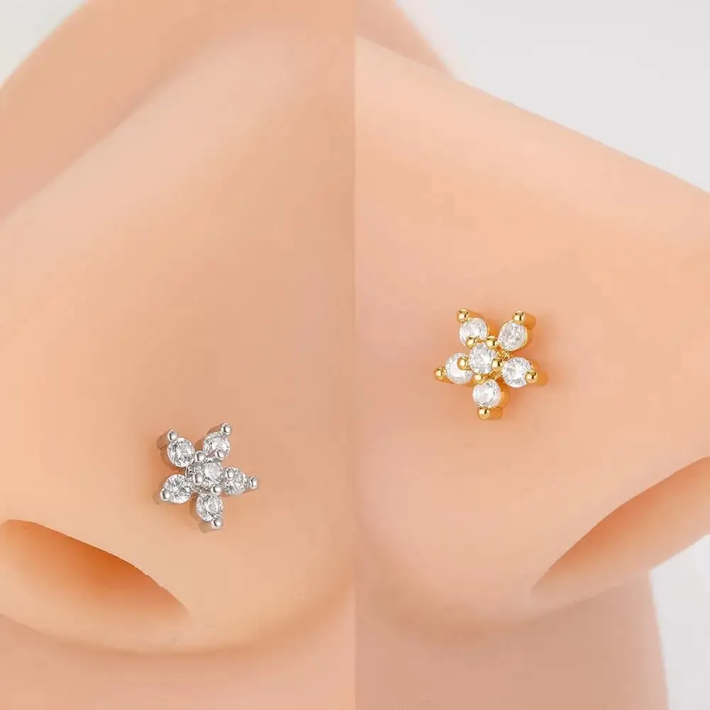 Stainless Steel Zircon Nose Rings