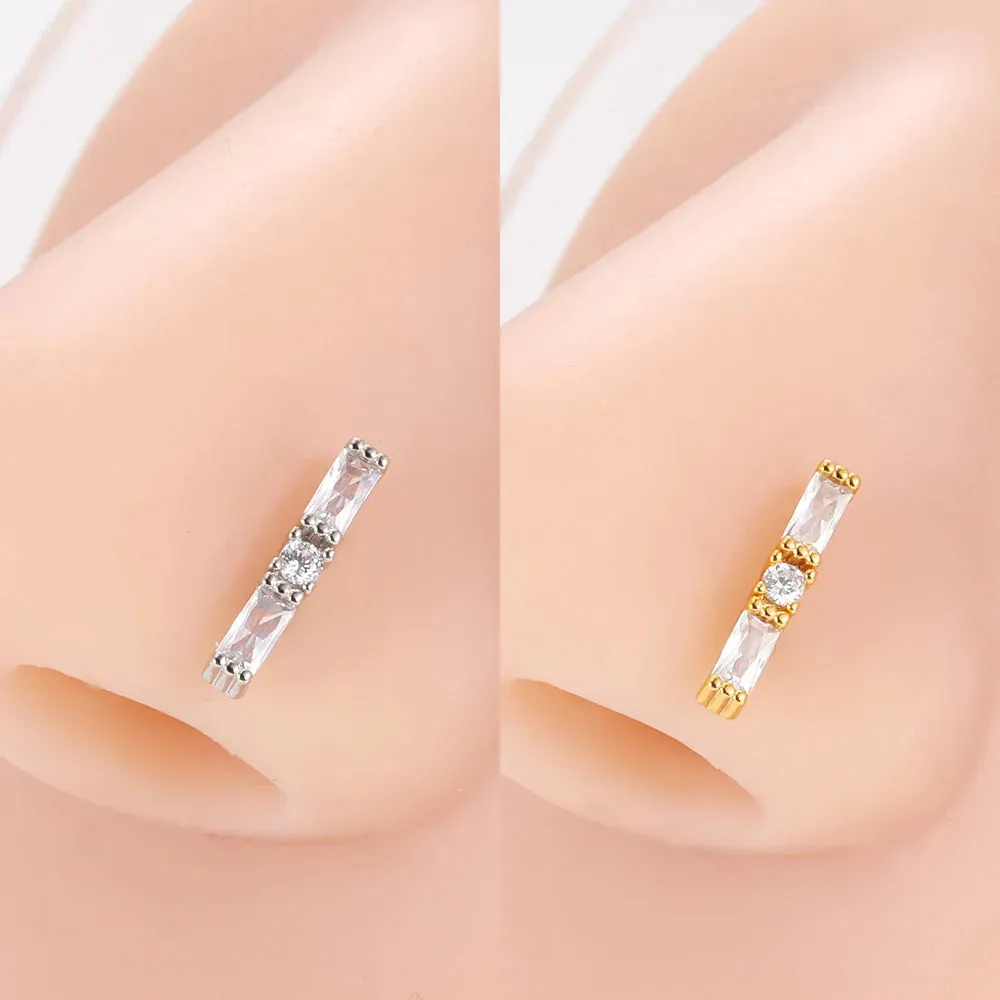 Stainless Steel Zircon Nose Rings