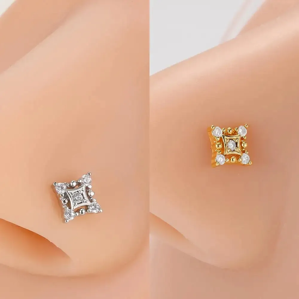 Stainless Steel Zircon Nose Rings