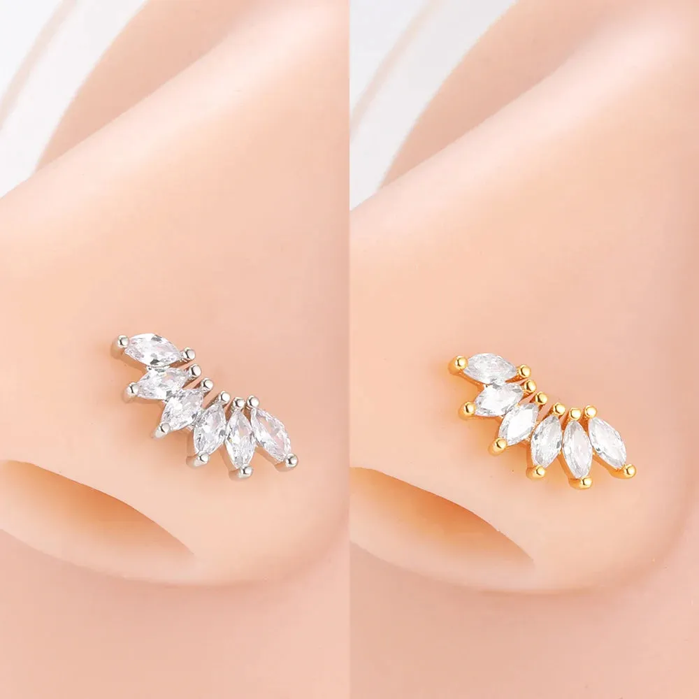 Stainless Steel Zircon Nose Rings