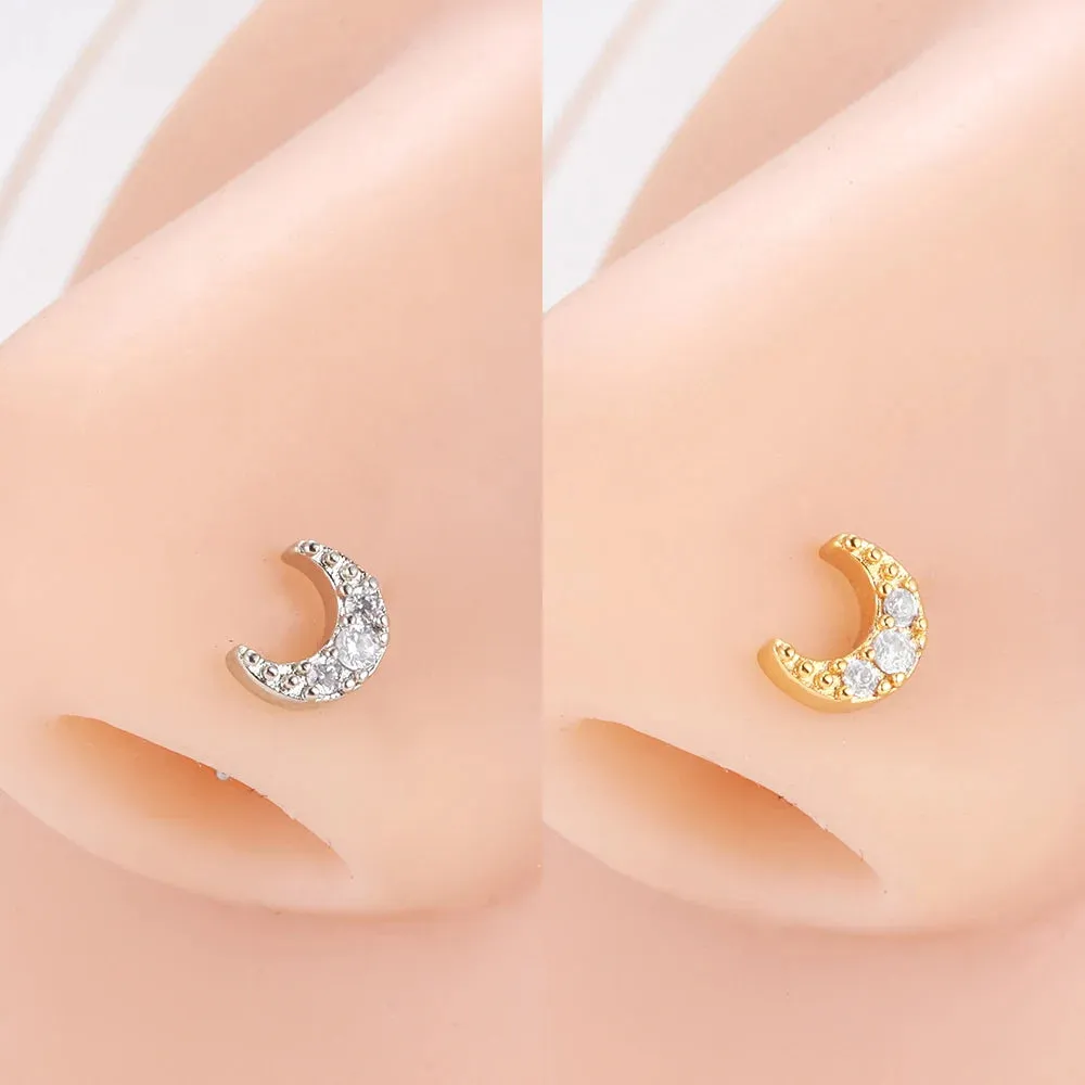 Stainless Steel Zircon Nose Rings