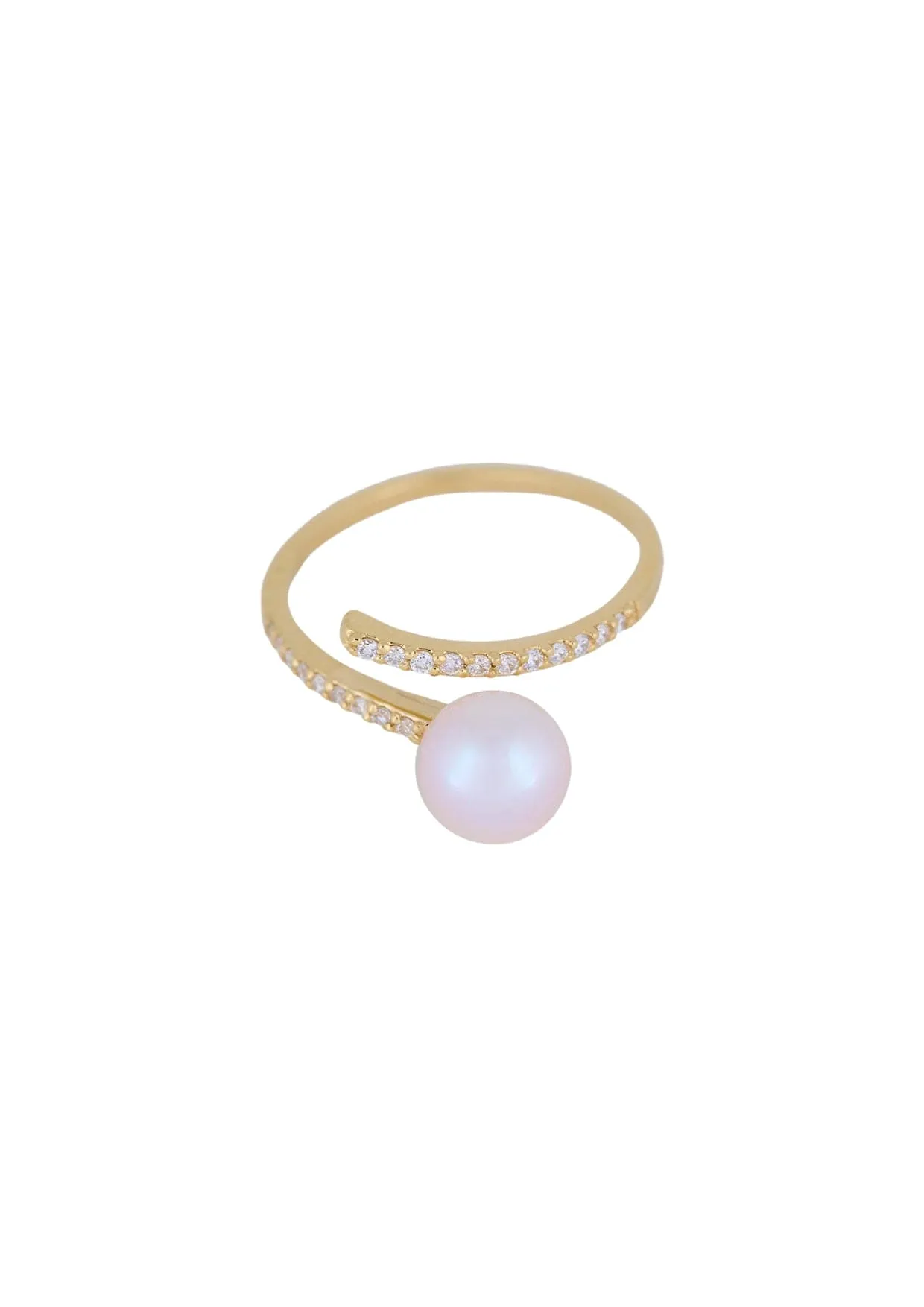 Star Dust Pearl Diamond Gold Ring