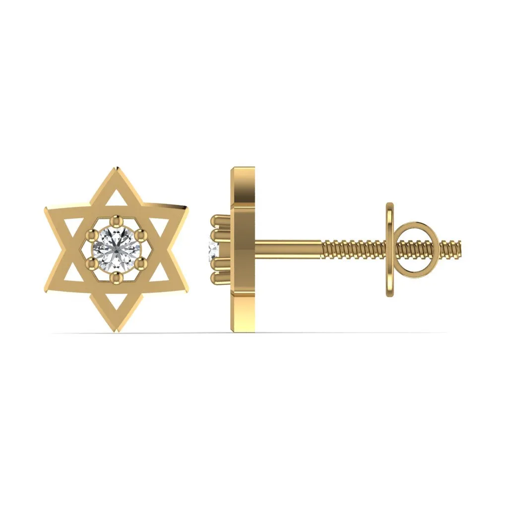 Star Men's Stud Silver Earring