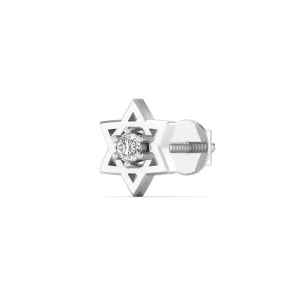 Star Men's Stud Silver Earring