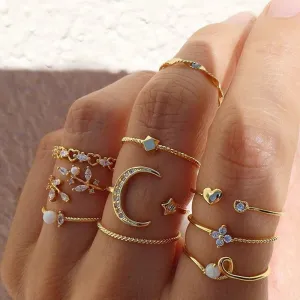 Star Moon Love Rings