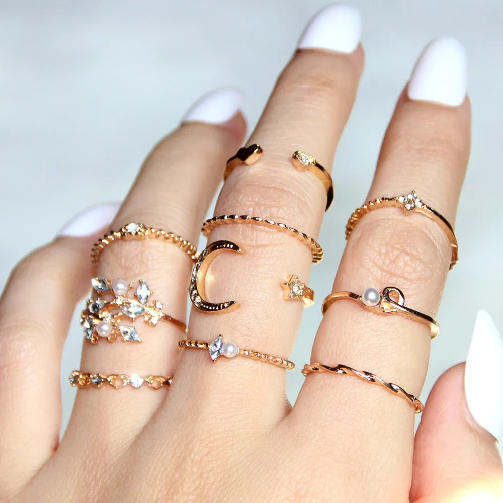Star Moon Love Rings