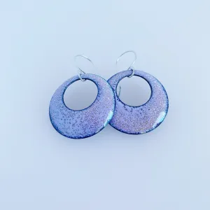 Statement Pink Crackle Hoop Earrings