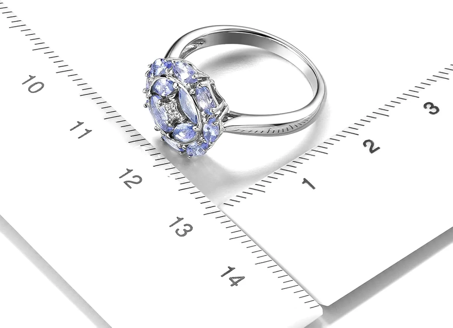Statement Rings for Women S925 Sterling Silver Genuine Natural Gemstone Chrome Diopside Tanzanite Birthstone Promise Ring Classic Style Fine Jewelry