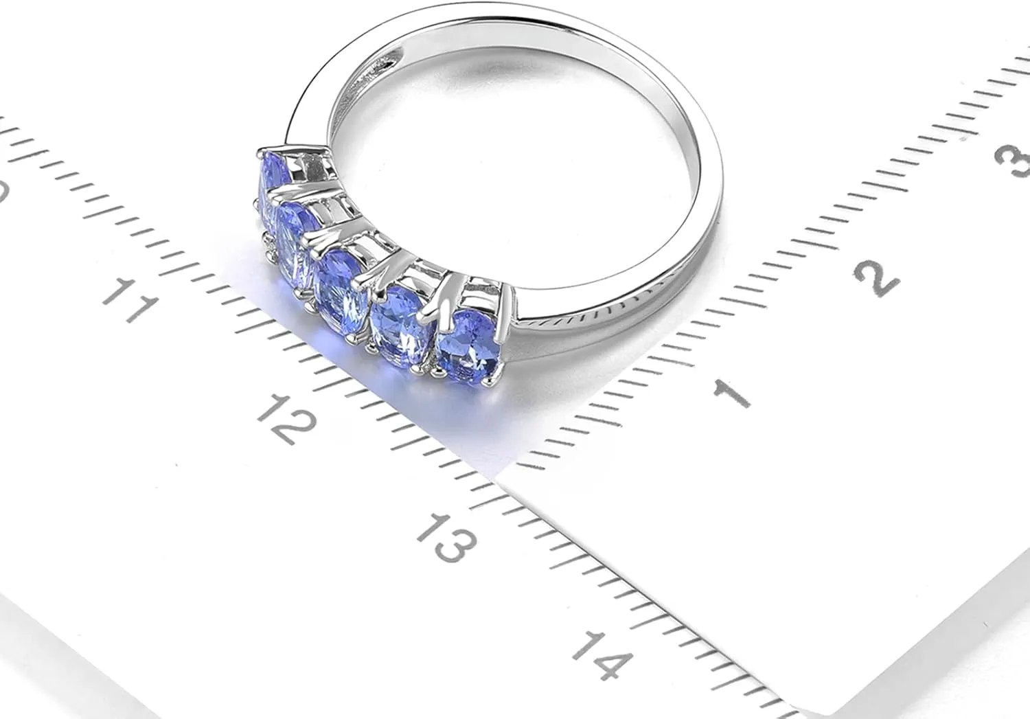 Statement Rings for Women S925 Sterling Silver Real Genuine Natural Tanzanite Birthstone Promise Ring Simple Classic Style Women's Fine Jewelry for Her