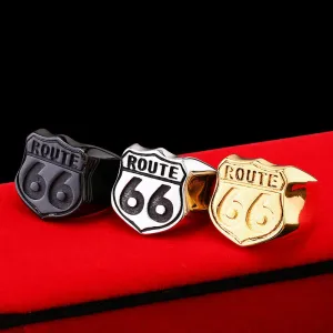 Steel soldier Man's Jewelry Stainless Steel Biker ring Route 66 Ring