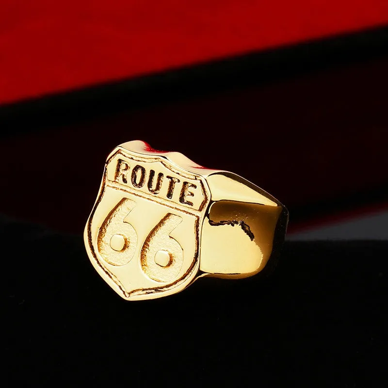 Steel soldier Man's Jewelry Stainless Steel Biker ring Route 66 Ring