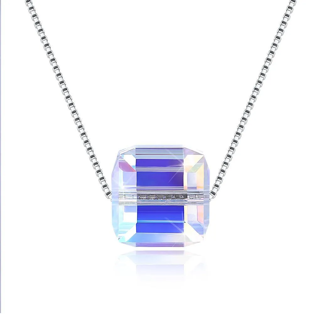 Sterling Silver Aurora Borealis  Elements Necklace