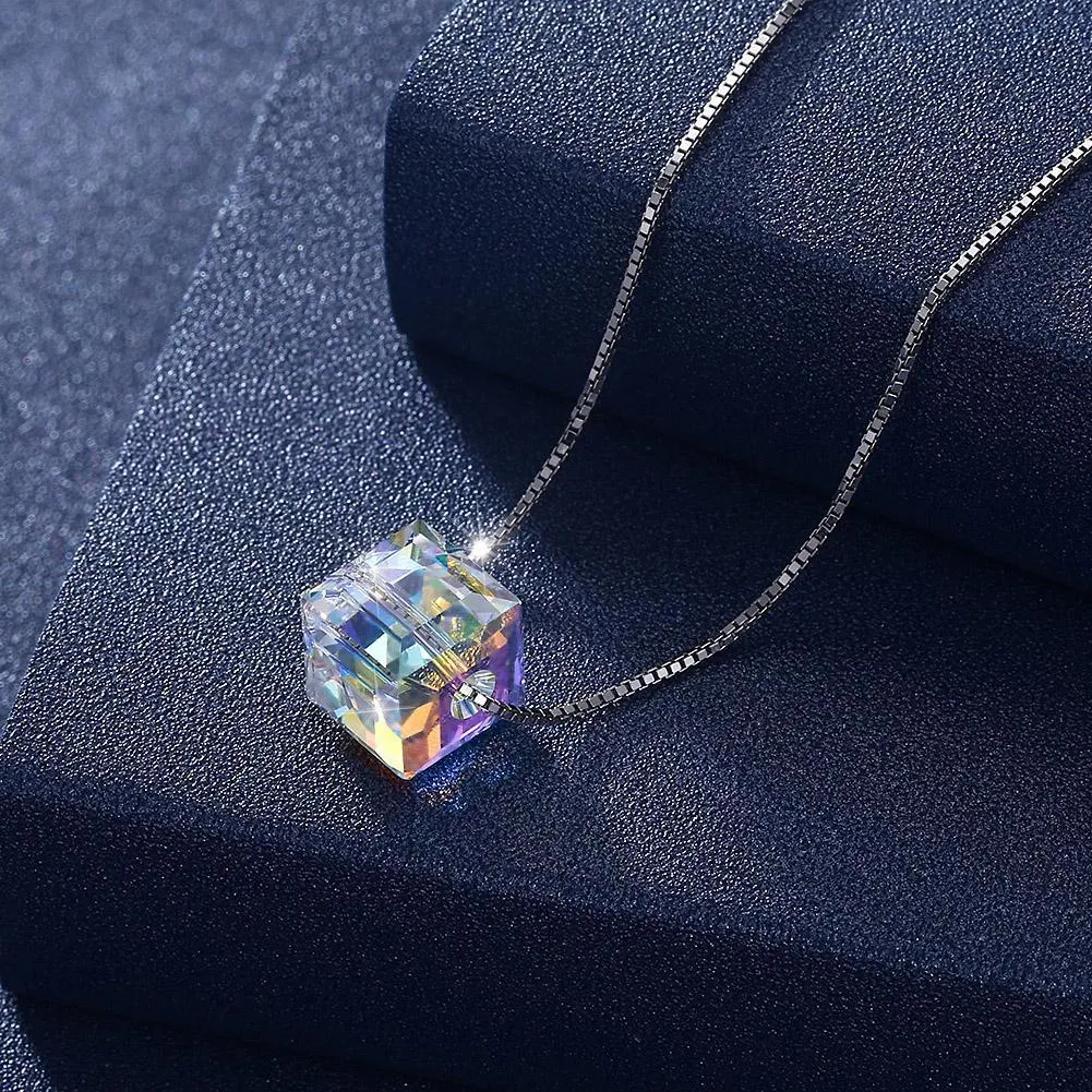 Sterling Silver Aurora Borealis  Elements Necklace