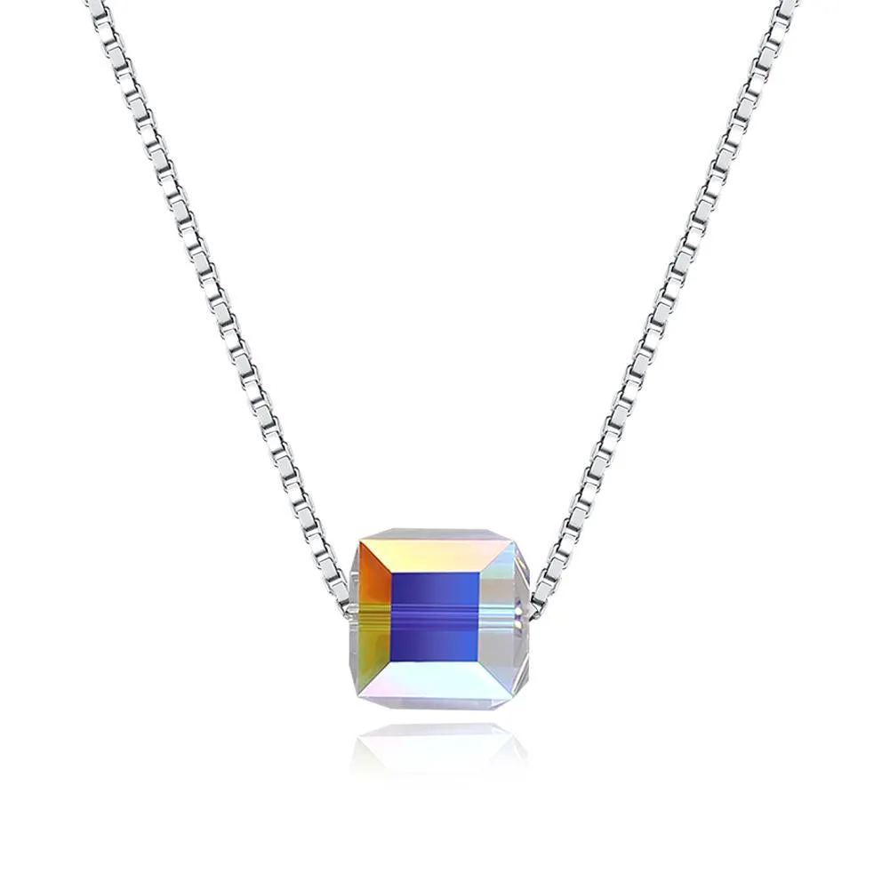 Sterling Silver Aurora Borealis  Elements Necklace
