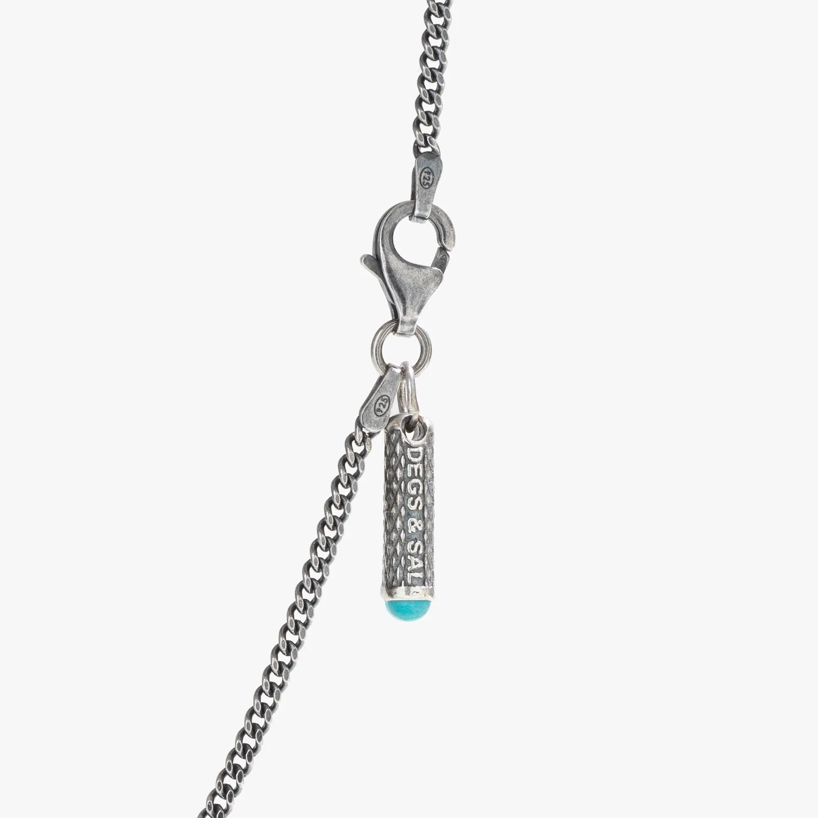 Sterling Silver Modern Medallion Necklace with Turquoise